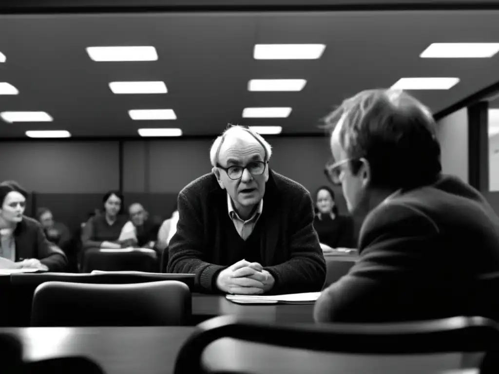 En la abrumadora oficina gubernamental, rostros cansados reflejan la injusticia social en películas de Ken Loach