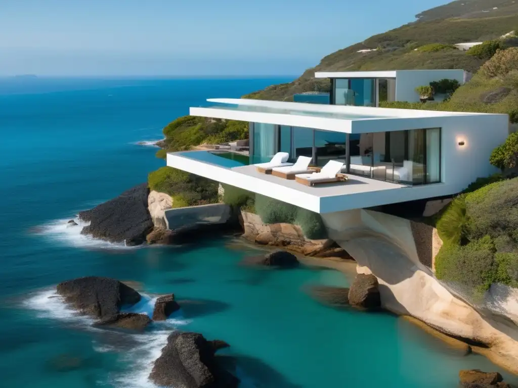 Desde el acantilado, una propiedad Airbnb de lujo se integra en la naturaleza con una piscina infinita y vistas panorámicas al océano