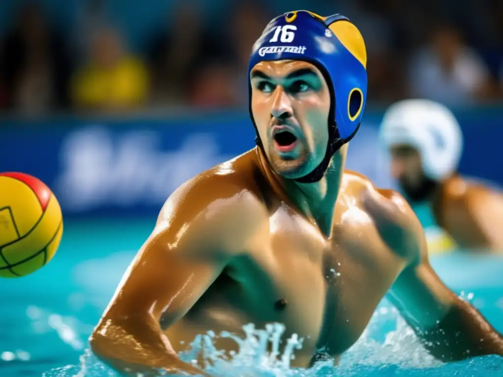 Dezső Gyarmati en waterpolo, demostrando determinación y agilidad