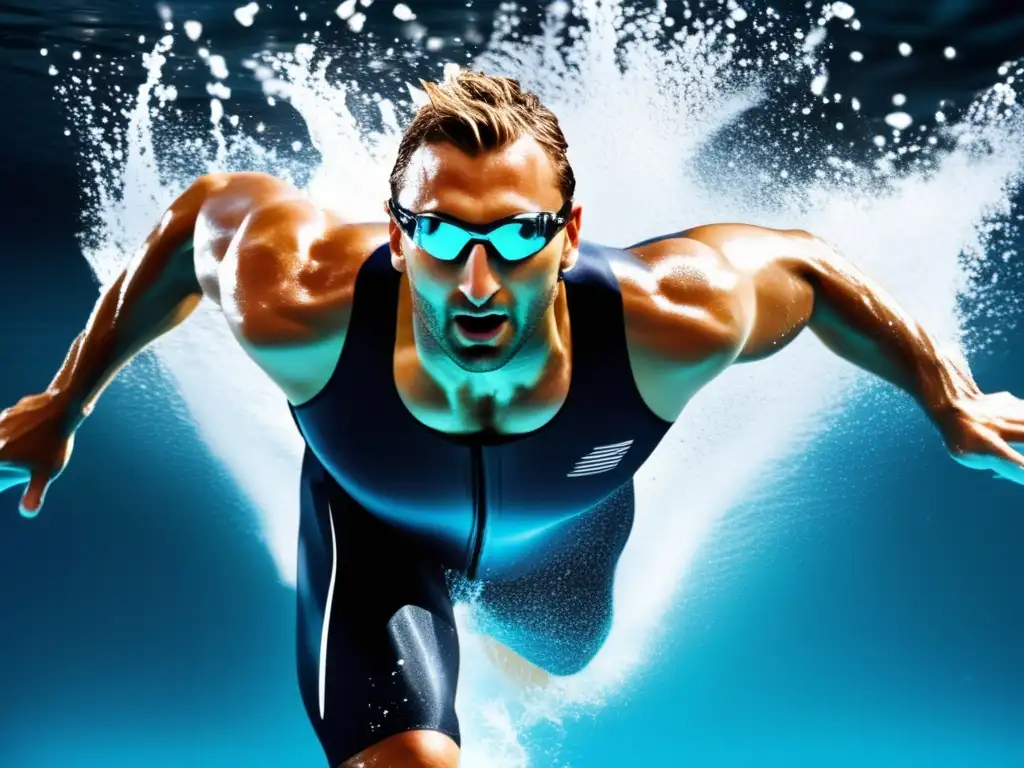 Ian Thorpe deslizándose poderosamente en el agua de la piscina, muestra determinación olímpica