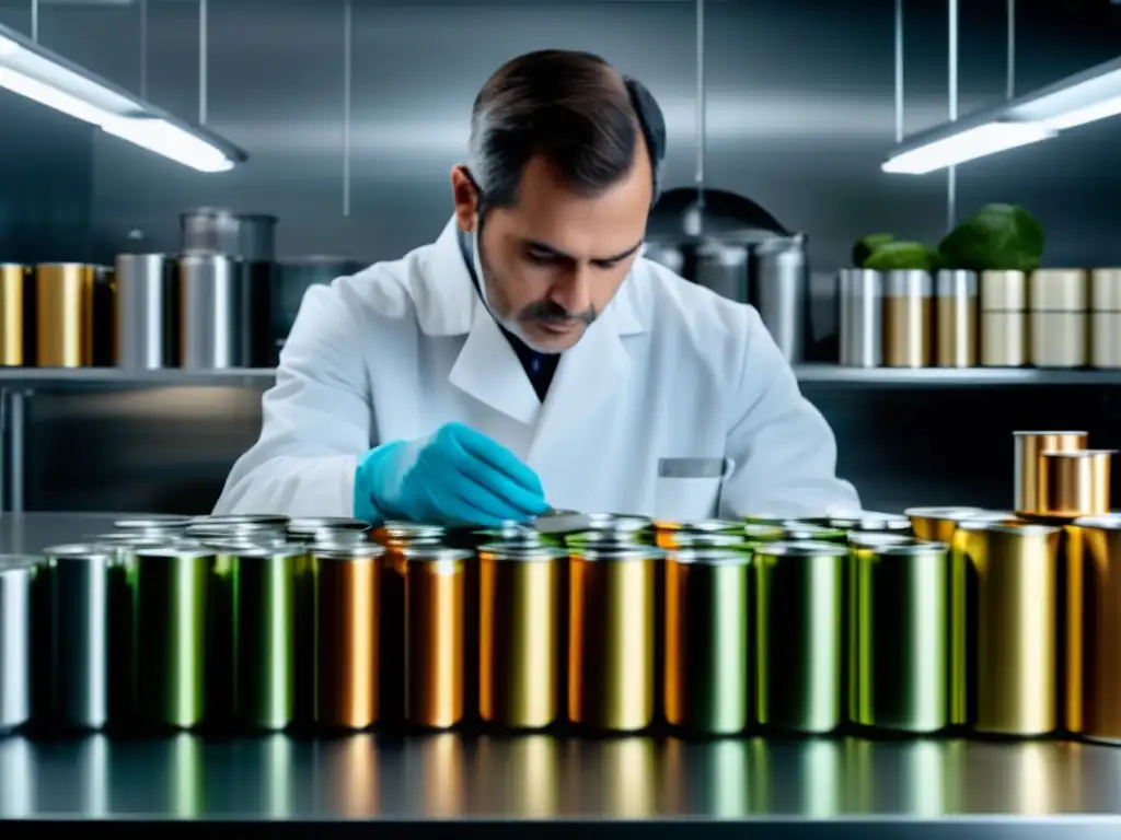 Nicolas Appert sella alimentos en lata en laboratorio moderno