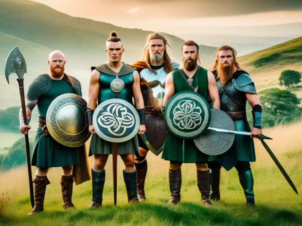 En lo alto de una colina, los guerreros celtas y druidas de Europa se preparan para la batalla, con tatuajes, armaduras y la sabiduría ancestral