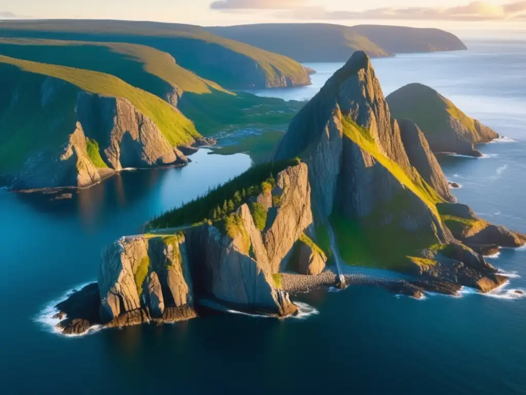 Desde lo alto, la impactante costa de Newfoundland, Canadá, con sus acantilados dramáticos y naturaleza virgen