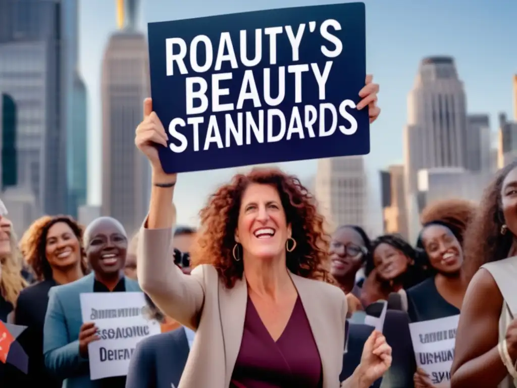 Anita Roddick liderando la cosmética ética con entusiasmo impactante en un evento público