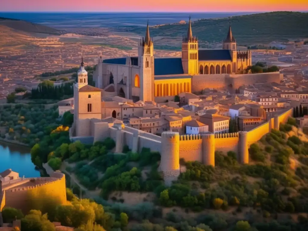 La antigua capital visigoda de Toledo se destaca en esta detallada imagen 8k