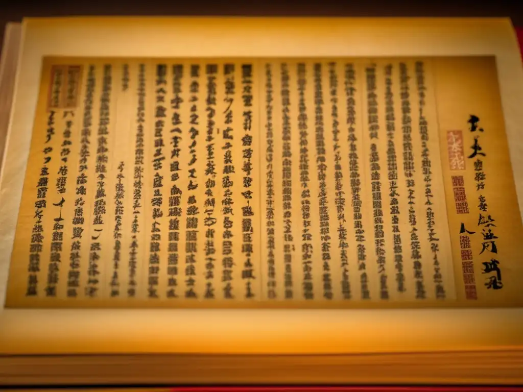 Tesoro ancestral: Manuscrito detallado de 'La Historia de Genji' Una antigua y detallada copia de 'La Historia de Genji' con caligrafía e ilustraciones meticulosas, evocando la importancia de La Historia de Genji en la literatura japonesa