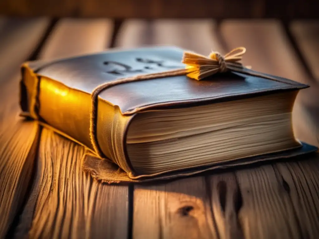 Un antiguo y desgastado libro de la Biblia y una vela iluminan las páginas amarillentas