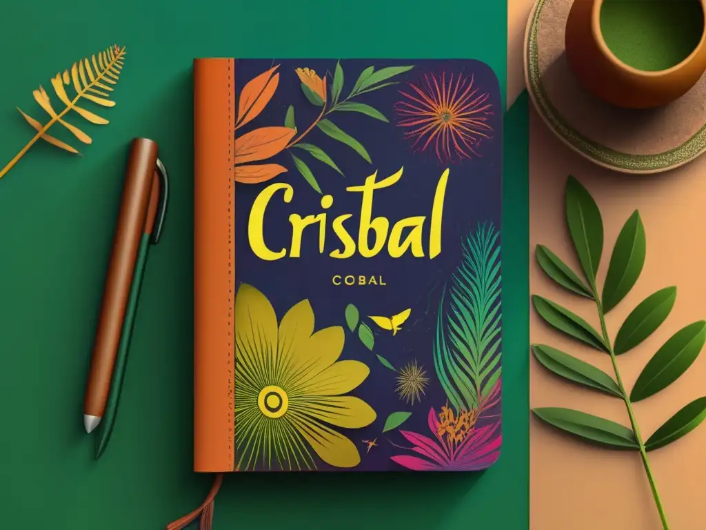 Un antiguo diario de Cristóbal Colón cobra vida en una obra digital vibrante, con notas en español y detallados bocetos de flora y fauna