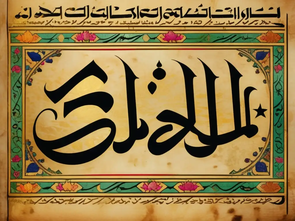 Un antiguo manuscrito con caligrafía árabe detallada y adornos dorados, refleja la vida de Hasan al-Basri e inspira el pensamiento islámico