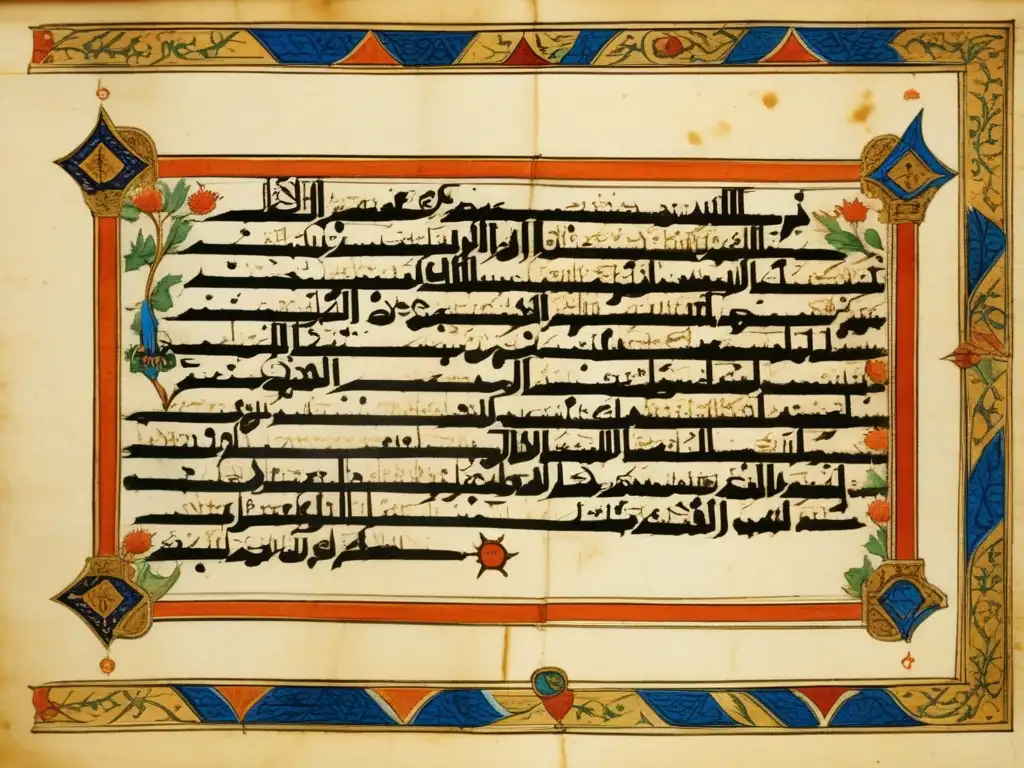 Antigua ilustración medieval con influencia de Avicenna Un antiguo manuscrito medieval con ilustraciones detalladas y caligrafía intrincada, destacando la influencia del pensamiento de Avicena