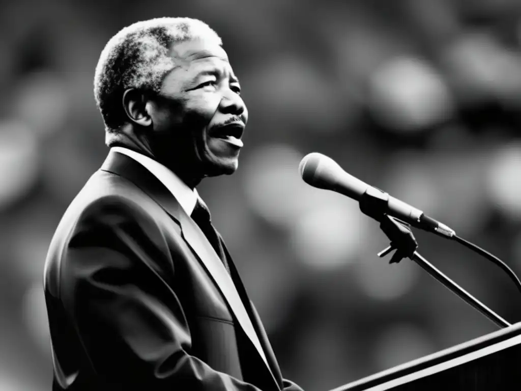 Nelson Mandela lucha contra el apartheid, rodeado de seguidores, en una foto en blanco y negro