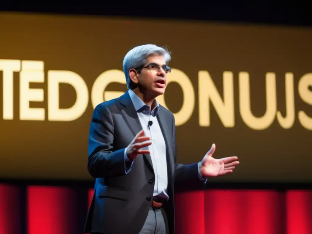 Paul Romer da una apasionada charla TED sobre la Teoría del Crecimiento Endógeno, con un escenario moderno y profesional