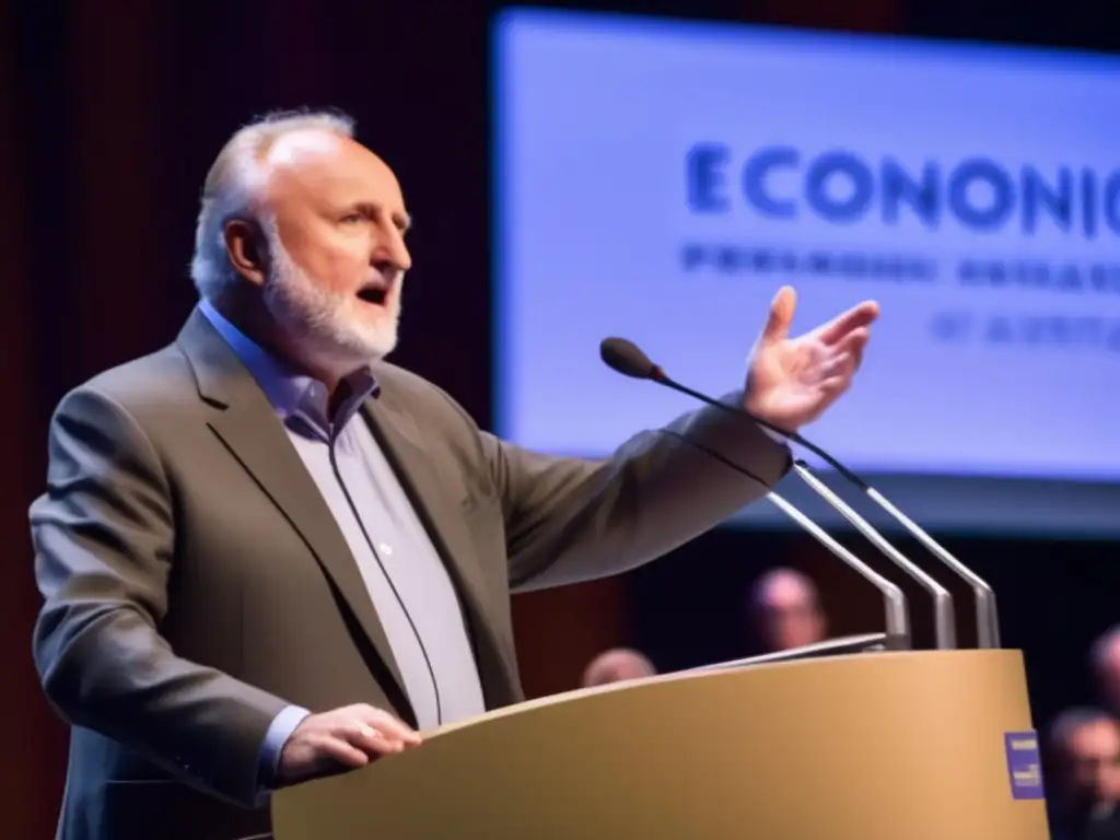 Hans Werner Sinn imparte apasionada conferencia sobre economía de la Zona Euro a diversa audiencia en moderno salón de conferencias