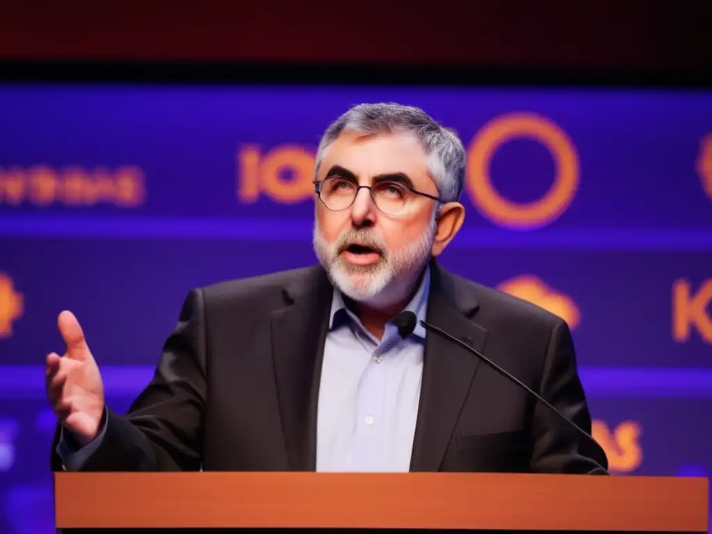 Un apasionado discurso de Paul Krugman sobre economía y política, destacando su expertise y Nobel