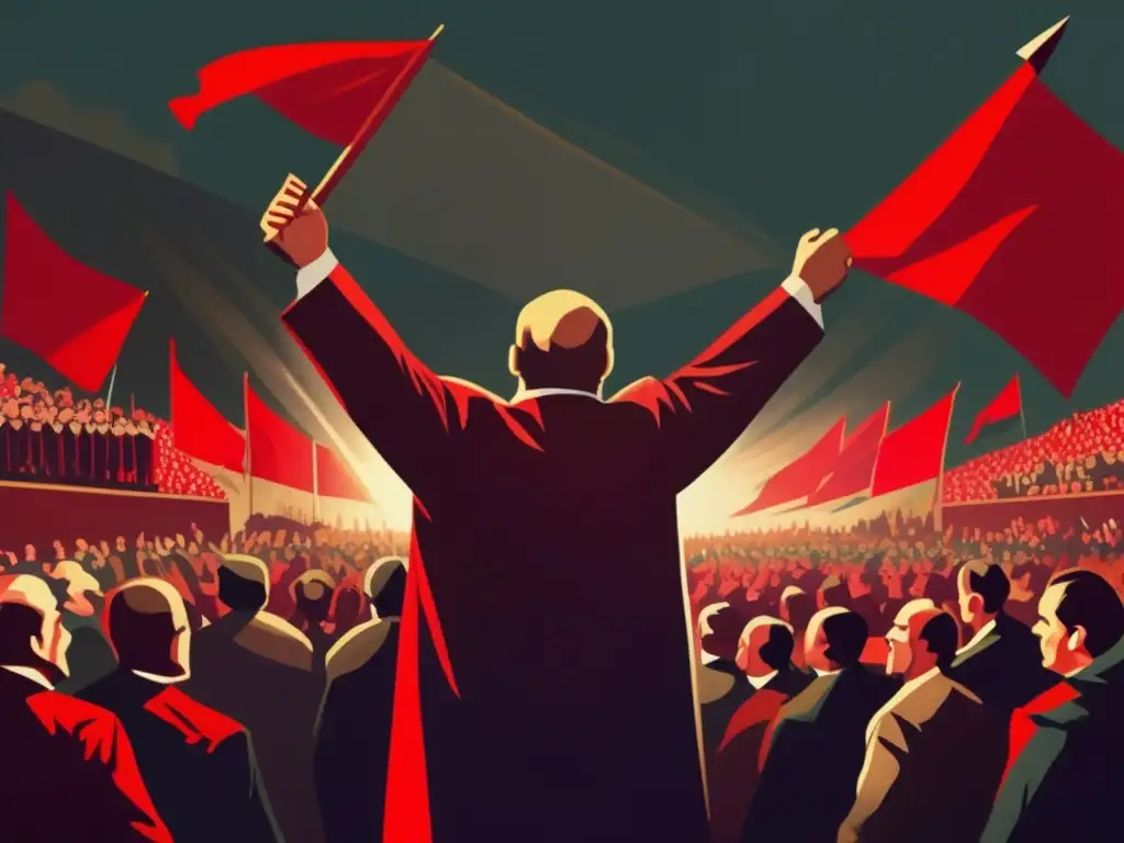 Vladimir Lenin pronuncia un apasionado discurso durante la Revolución de Octubre, cambiando el rumbo de la historia