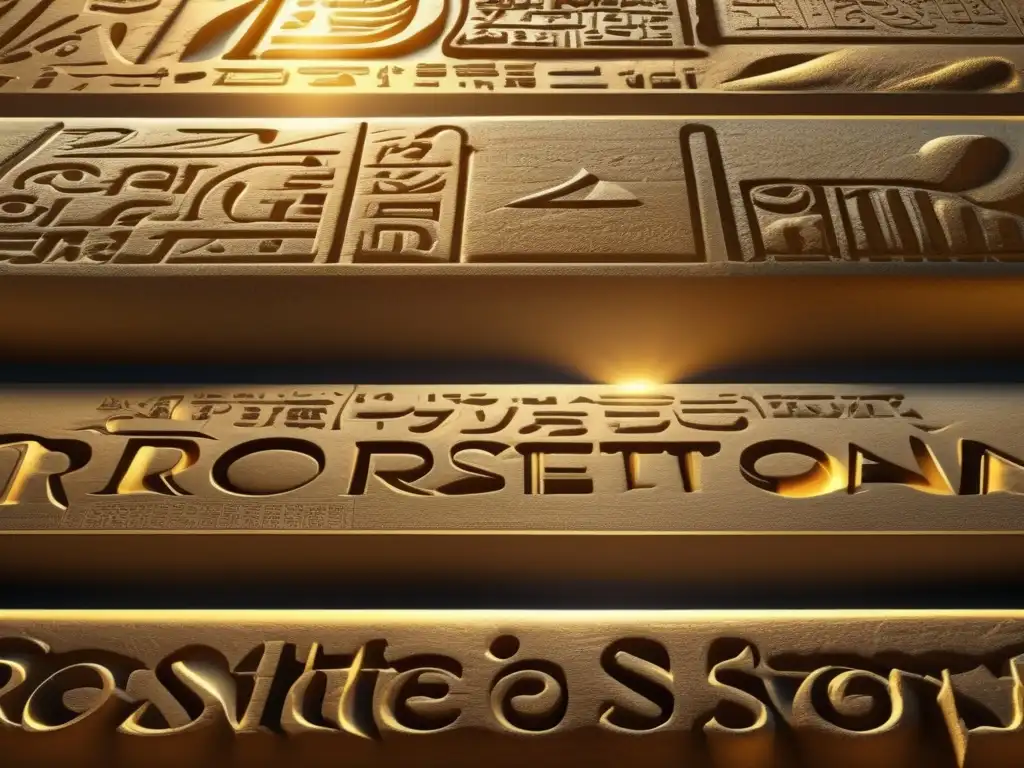 Una asombrosa reconstrucción digital de la famosa Piedra Rosetta en detallado realismo