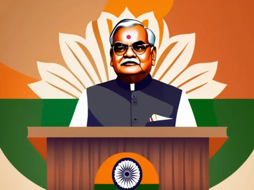 Atal Bihari Vajpayee entrega un apasionado discurso sobre la política de paz de India, destacando su compromiso con la tradición y el progreso
