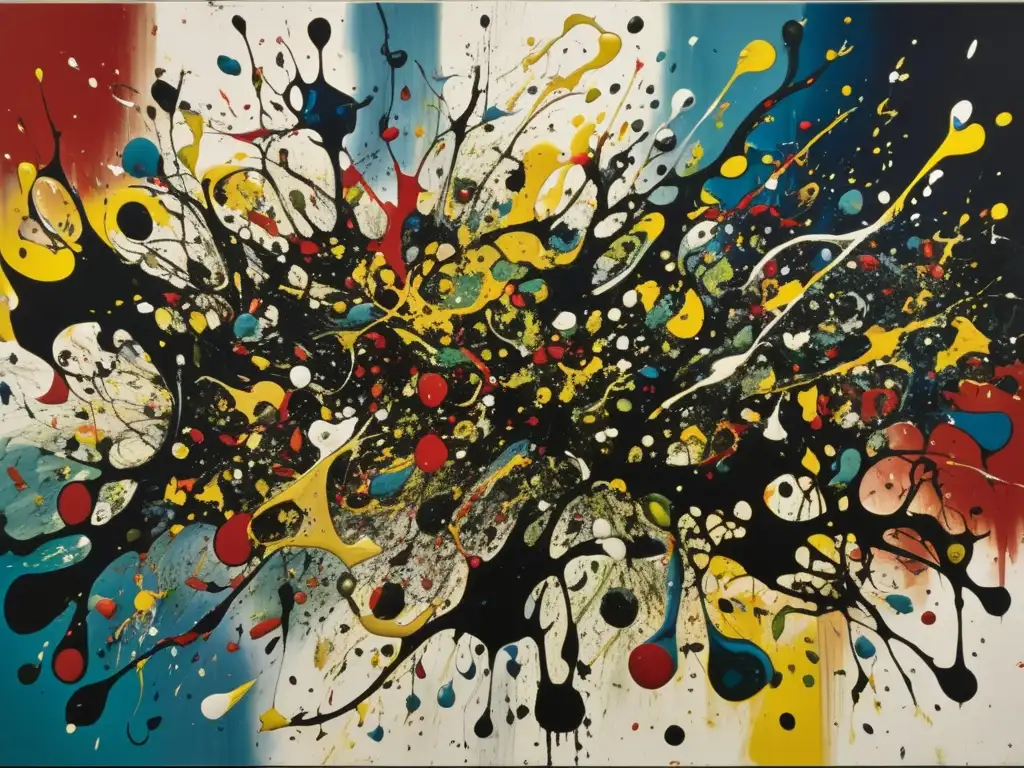 Una audiencia asombrada admira la pintura 'Convergence' de Jackson Pollock en una galería de arte moderno