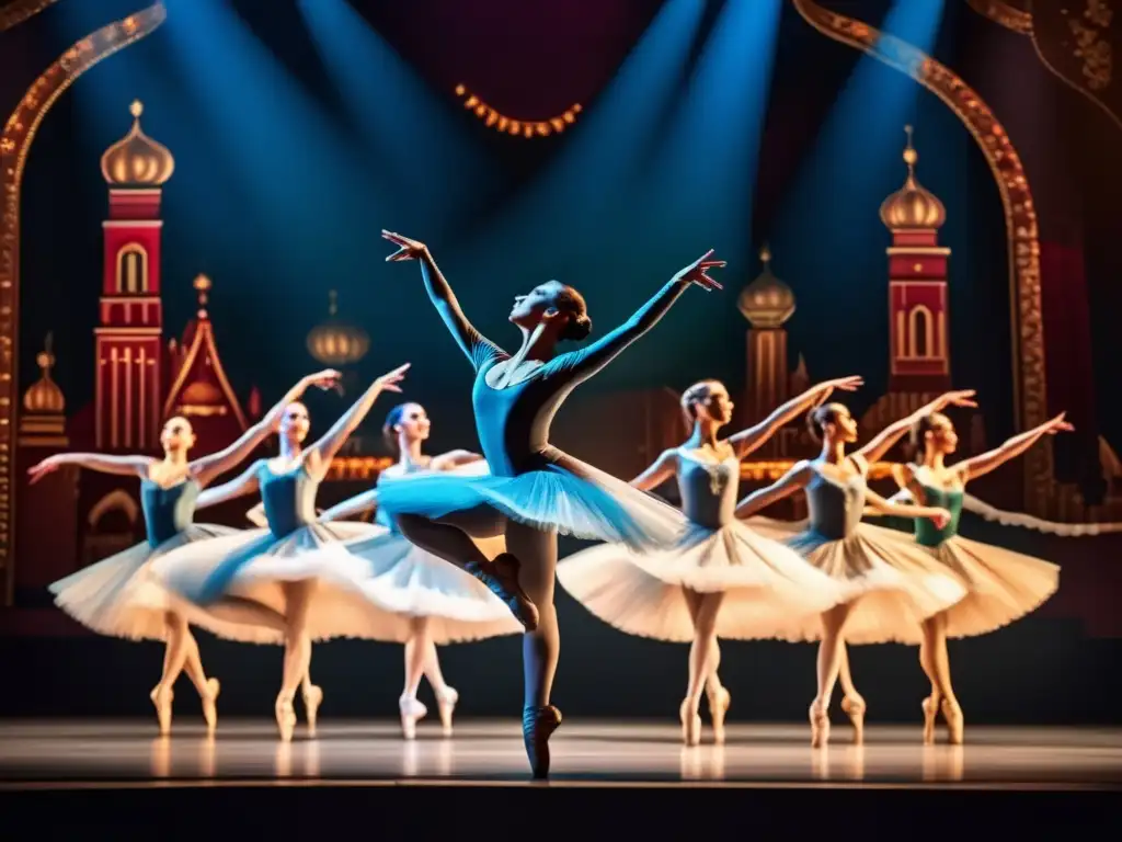 Los bailarines del Ballet Ruso íconos danza encantaron mundo, danzan con gracia y emoción en un escenario vibrante y dinámico