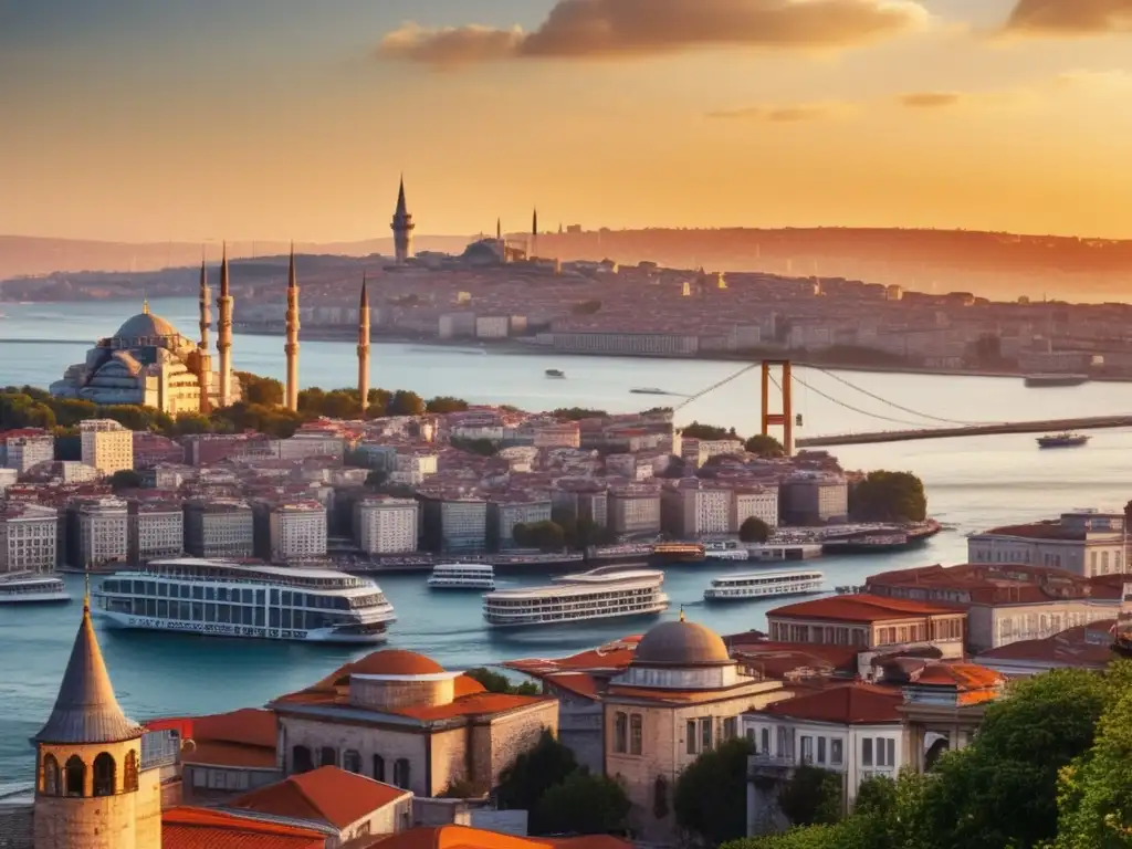 Desde el bullicio de la moderna Estambul, con rascacielos y puentes, se refleja la modernización de Turquía bajo Mustafa Kemal Atatürk