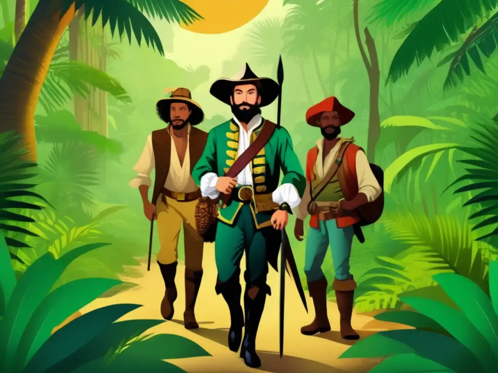 Sir Walter Raleigh lidera la búsqueda del Dorado en la exuberante selva tropical