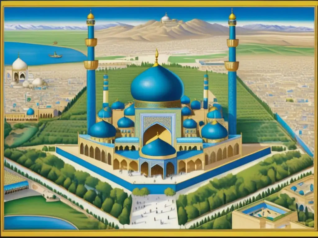 En la capital de los Safávidas Persia historia islam chiita, el bullicio de la actividad cultural y la exquisita arquitectura de la Mezquita del Imam, la Mezquita de Sheikh Lotfollah y el Palacio Ali Qapu se entrelazan en una maravillosa imagen del siglo XVII