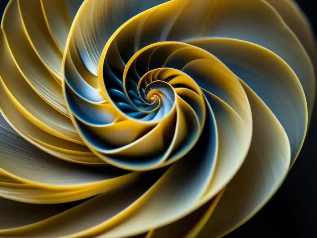 Un caracol dorado exhibe la belleza de la secuencia de Fibonacci