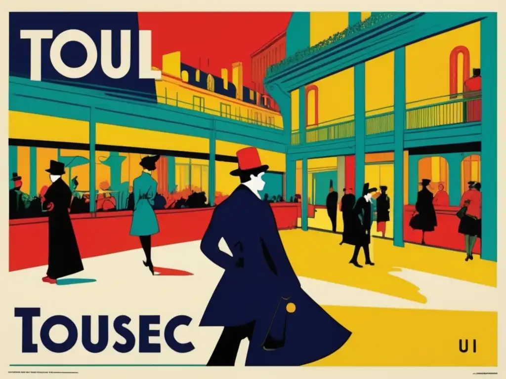 Un cartel moderno de Toulouse-Lautrec cobra vida en colores vibrantes y líneas limpias, capturando la esencia del arte moderno