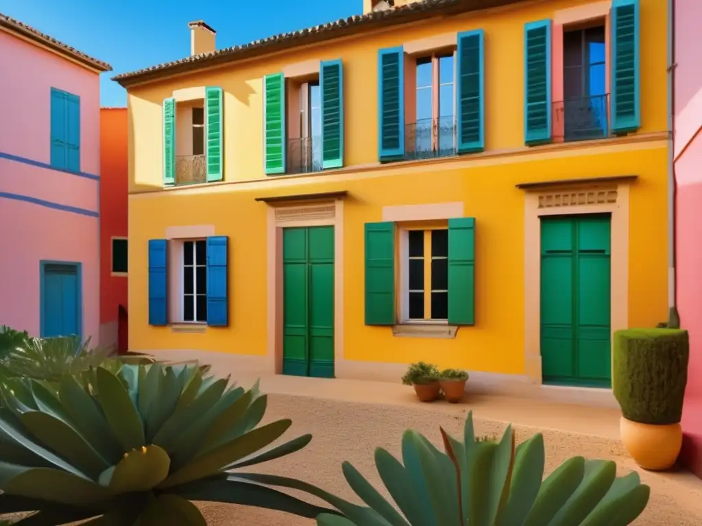 Una fotografía de alta resolución de la casa de la infancia de Henri Matisse, con colores vibrantes y detalles arquitectónicos