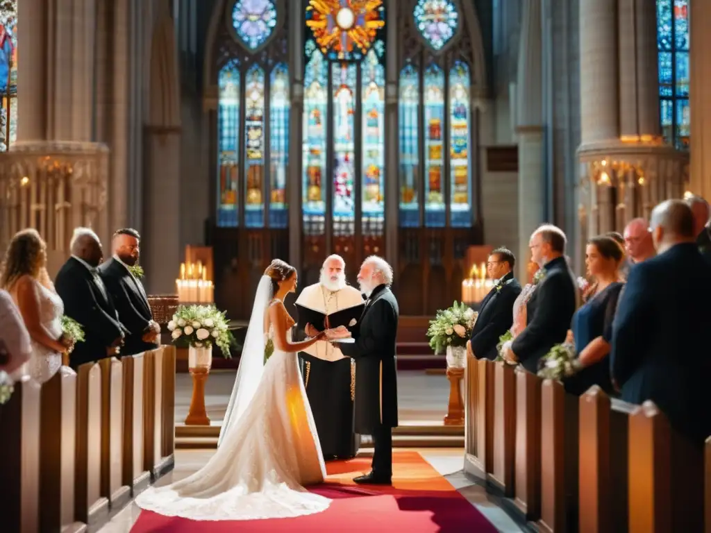 Emotiva boda de Catherine y William: esplendor en la catedral En una catedral, Catherine Booth y William Booth intercambian votos matrimoniales entre coloridas vidrieras