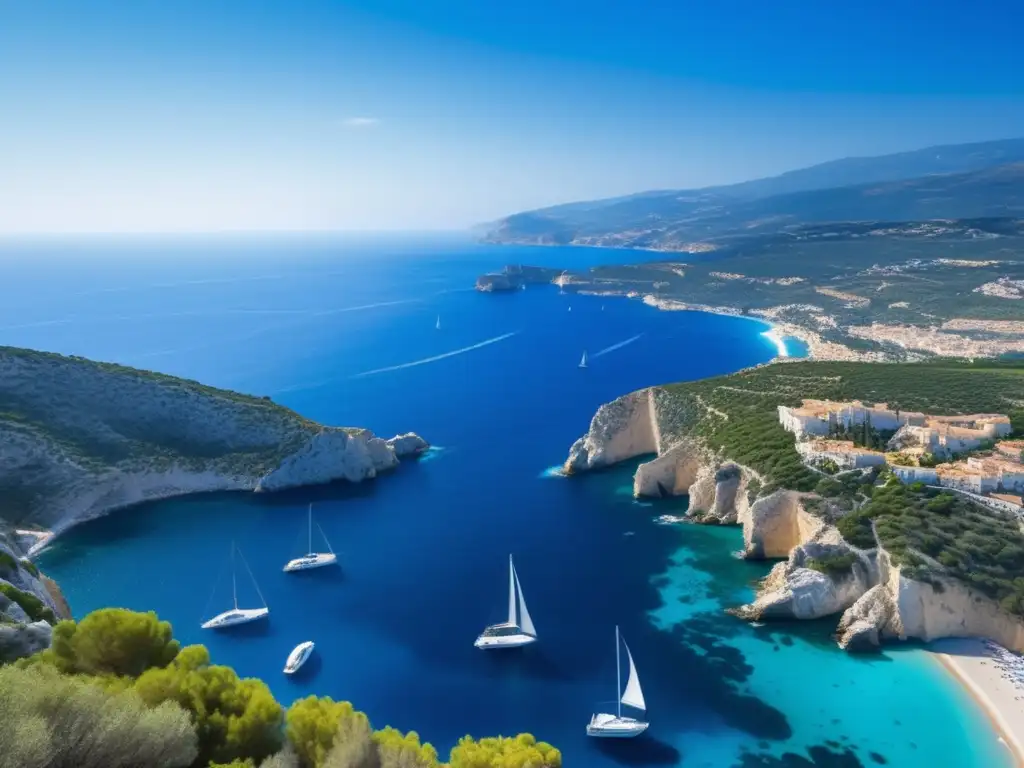 Desde el cielo, la costa mediterránea deslumbra con el mar azul, acantilados rocosos y playas doradas