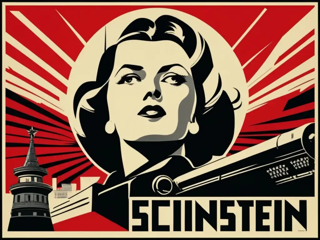 Un collage digital moderno y de alta resolución con icónicos carteles de propaganda soviética y escenas de las películas de Sergei Eisenstein