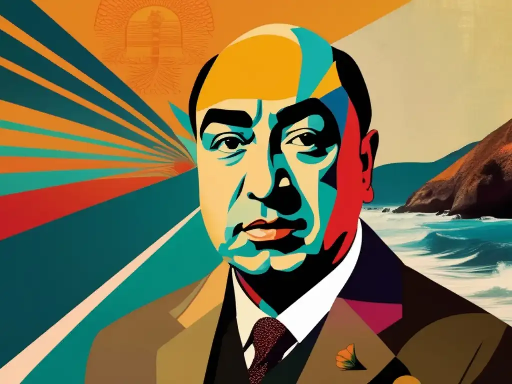 Un collage digital de alta resolución muestra la evolución de Pablo Neruda de poeta celebrado a líder político