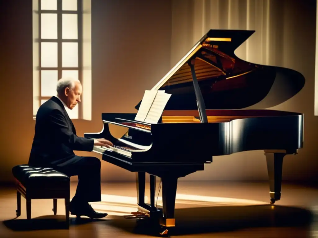 Concentrado en su piano de cola, Richard Strauss compone una nueva pieza
