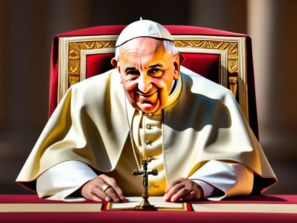 Emotivo discurso del Papa Juan XXIII en el Concilio Vaticano II Papa Juan XXIII habla en el Concilio Vaticano II, irradiando sabiduría y compasión, frente a la imponente arquitectura de la Basílica de San Pedro
