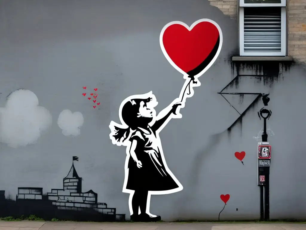 Una conmovedora imagen de la icónica obra 'Girl with a Balloon' de Banksy