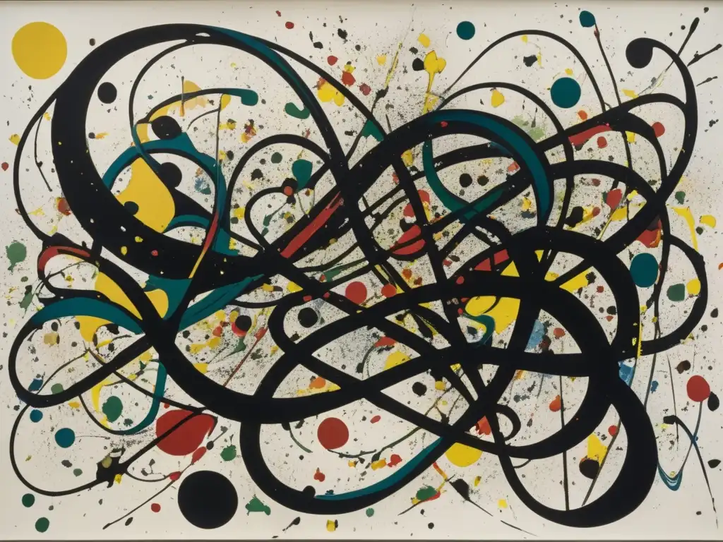 Un cuadro impactante de la icónica pintura abstracta 'Convergence' de Jackson Pollock, que muestra la revolución del Expresionismo Abstracto