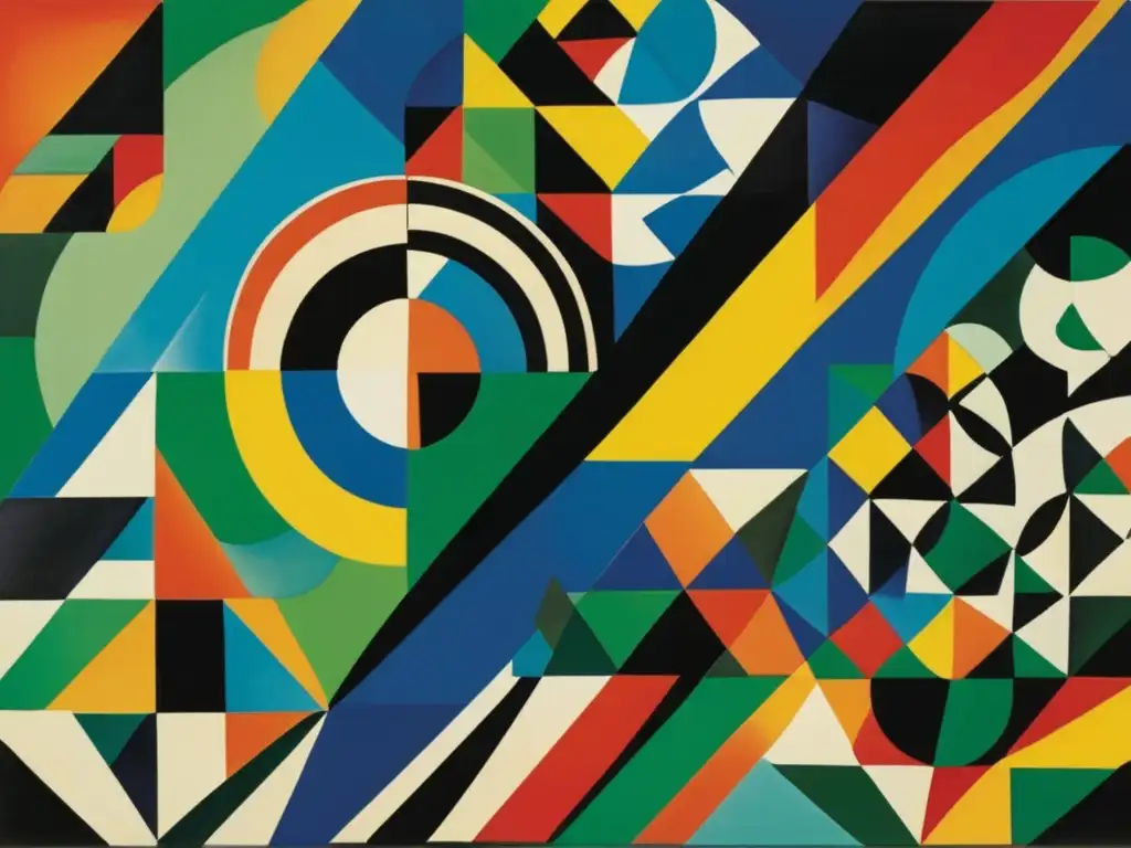 Un cuadro vibrante y dinámico de Sonia Delaunay, con prismas eléctricos y colores contrastantes