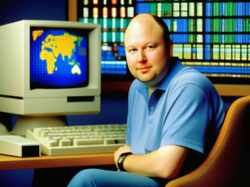 En la década de 1990, Marc Andreessen se sienta frente a su computadora, inmerso en el pionero navegador Mosaic