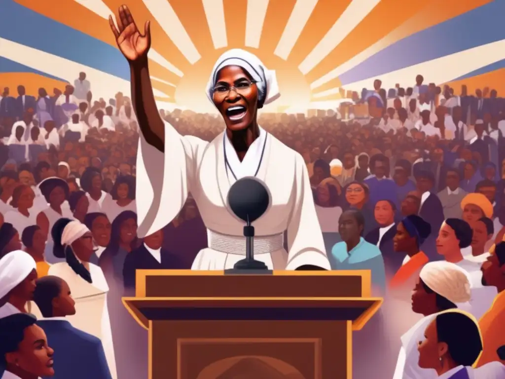 Sojourner Truth lucha por los derechos civiles en un poderoso discurso ante una multitud diversa
