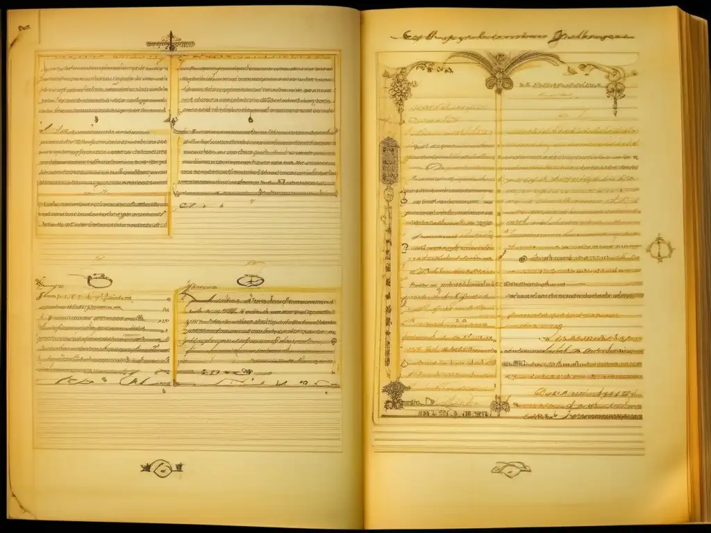 Detalladas notas teológicas manuscritas de Sergei Bulgakov iluminadas por luz dorada, revelando su legado intelectual y profundidad filosófica