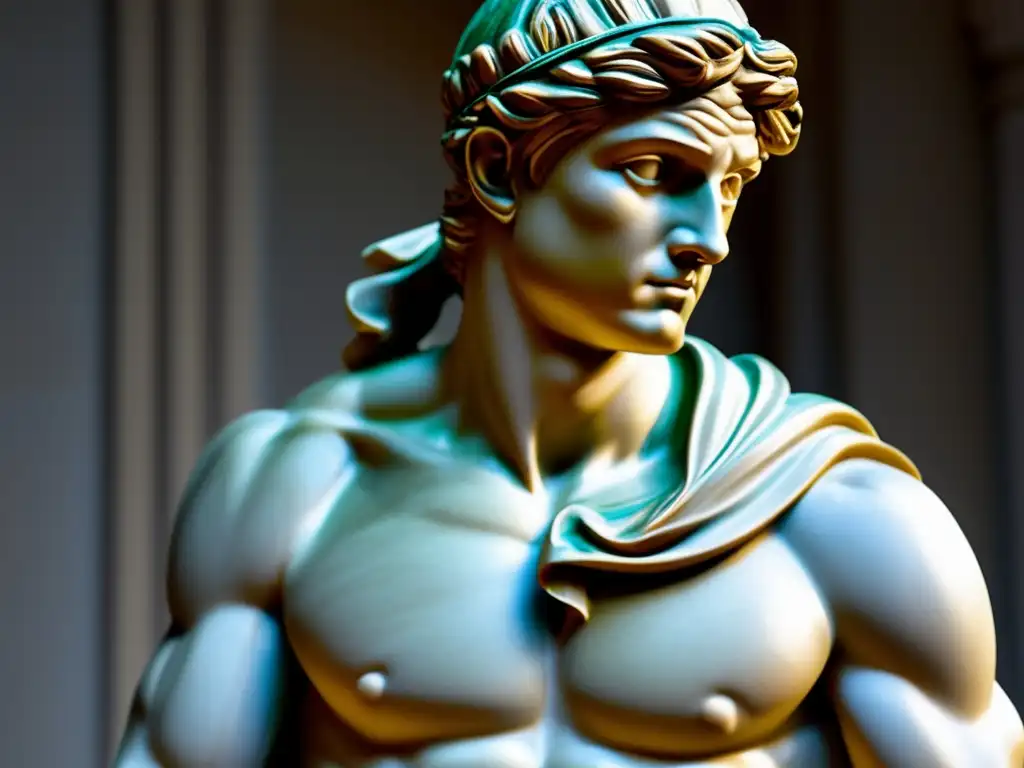 Un detallado retrato de la escultura 'David' de Donatello, resaltando la maestría escultórica del Renacimiento y su papel en el arte de la época