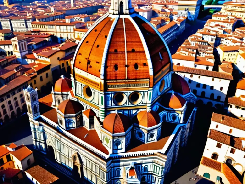 Un detalle impresionante de la arquitectura renacentista de Filippo Brunelleschi en la cúpula de la Catedral de Florencia