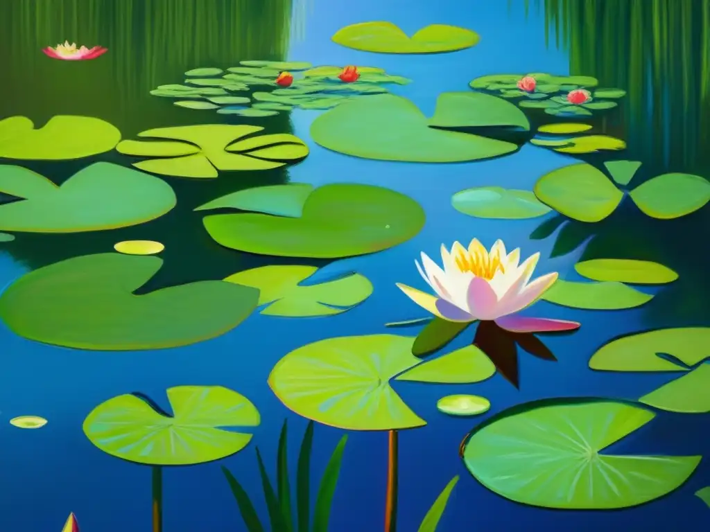 Un detalle impresionante de la pintura de Claude Monet 'Water Lilies' muestra la belleza de la naturaleza a través del arte impresionista