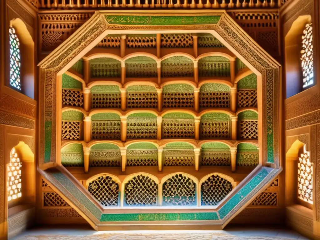 Detalle en 8k de los patrones geométricos en la Alhambra, Granada