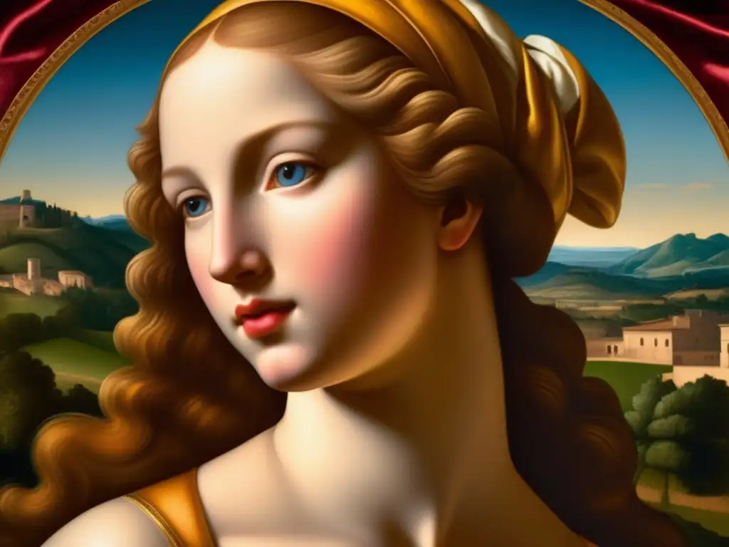 Detalles vividos de la Venus de Urbino de Tiziano Vecellio, una obra maestra del renacimiento veneciano, capturados en alta resolución