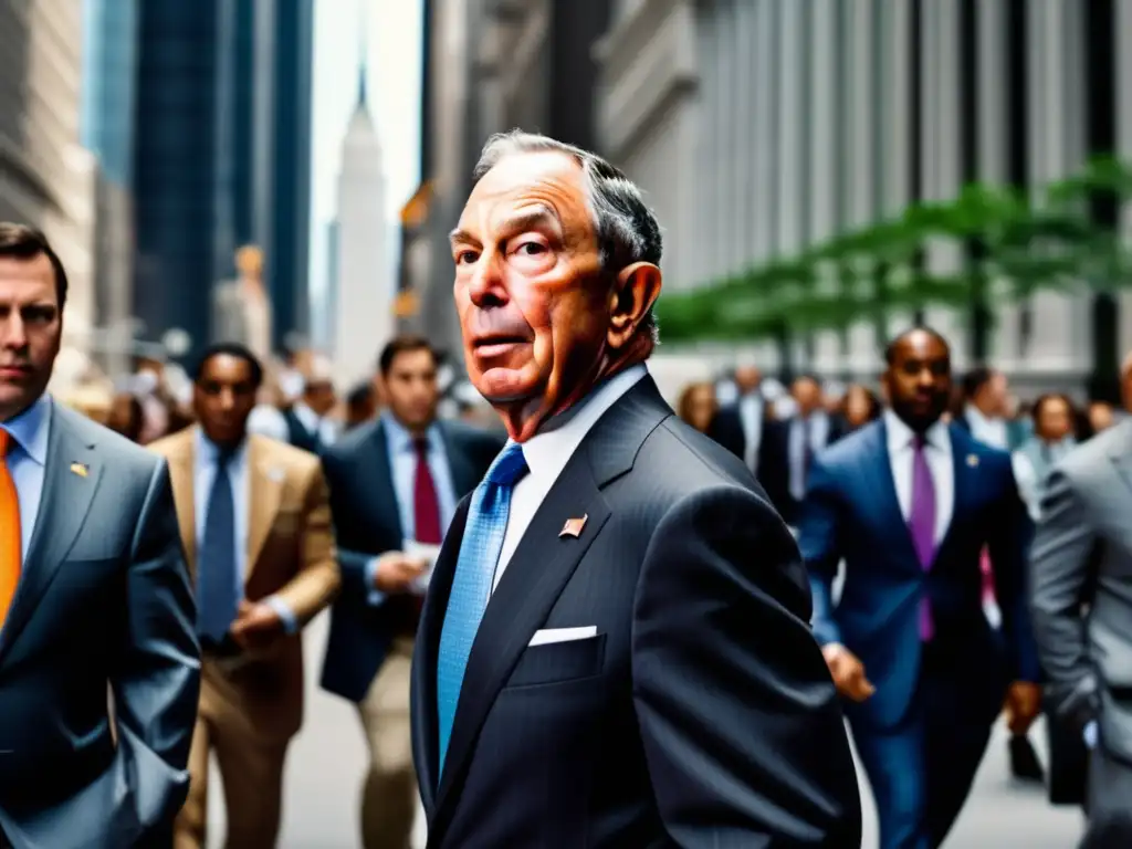 Michael Bloomberg destaca en Wall Street, liderando con determinación entre ejecutivos y rascacielos