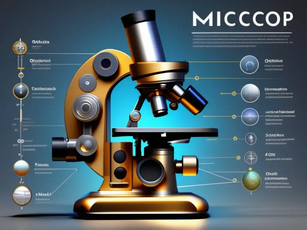 Un diagrama detallado de un instrumento óptico, con etiquetas y anotaciones, resaltando su tecnología avanzada y precisión