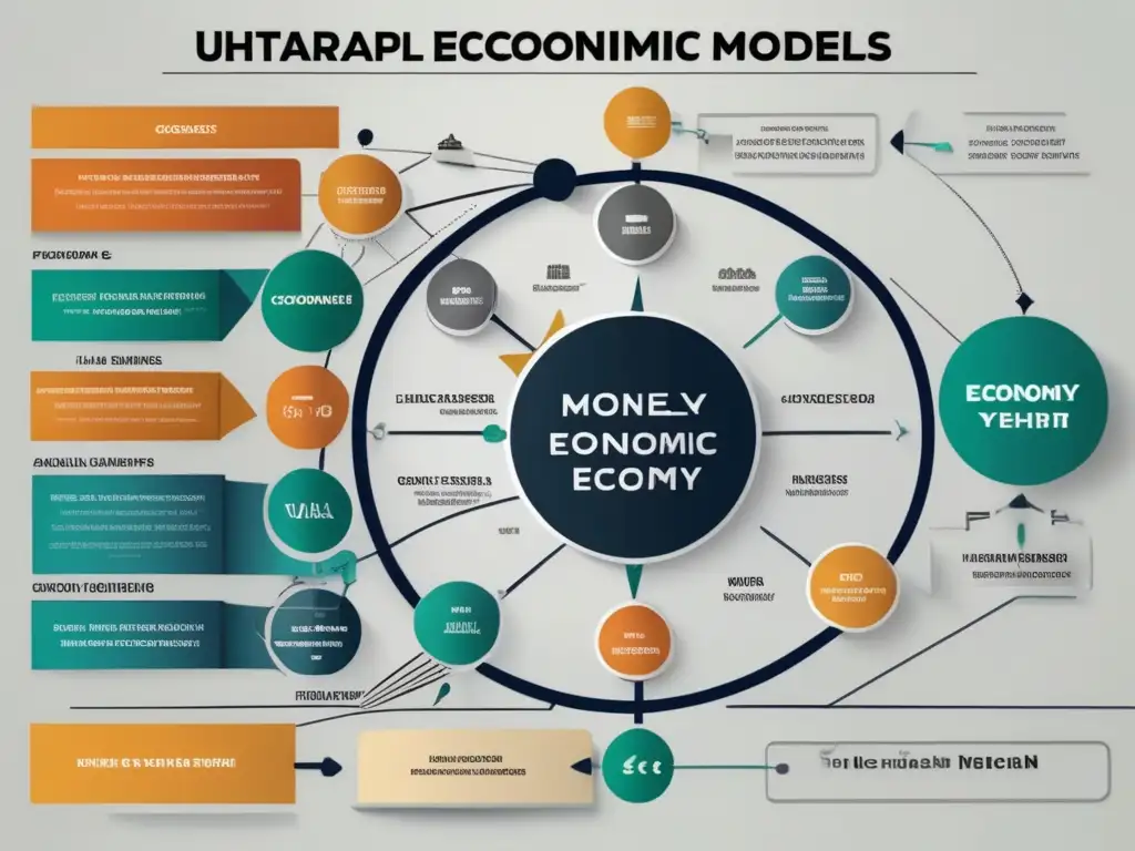 Un diagrama detallado e interconectado de un modelo económico de análisis inputoutput en economía moderna