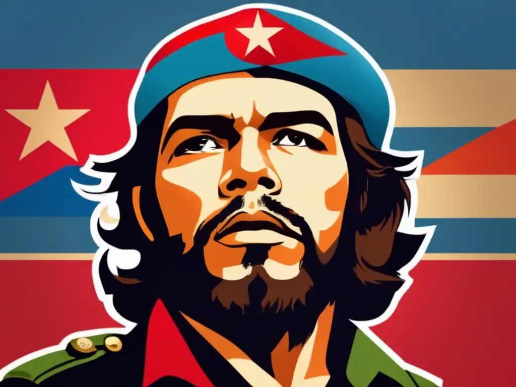 Un digital artwork vibrante muestra a Che Guevara liderando la multitud en la Crisis de Misiles en Cuba
